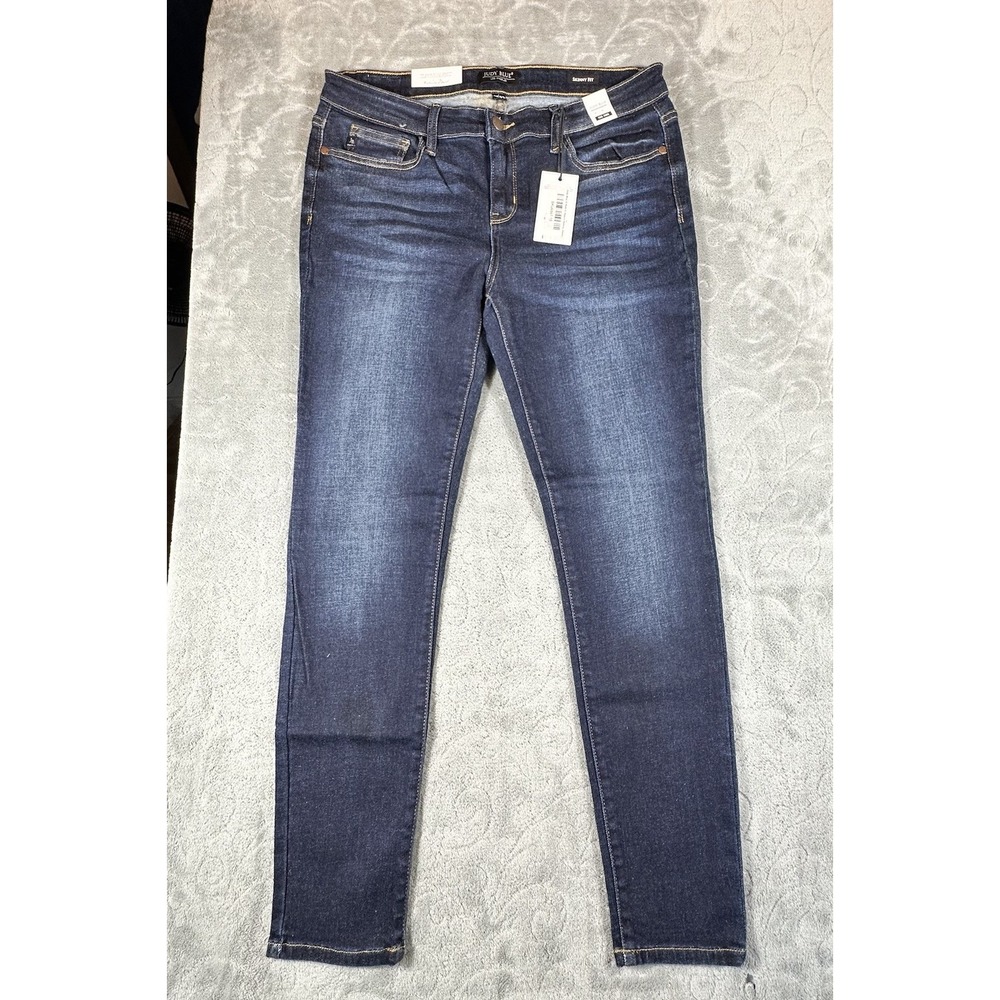 Judy Blue Jeans Women Juniors 15/32 Skinny Dark Wash Mid Rise Stretchy Comfy New